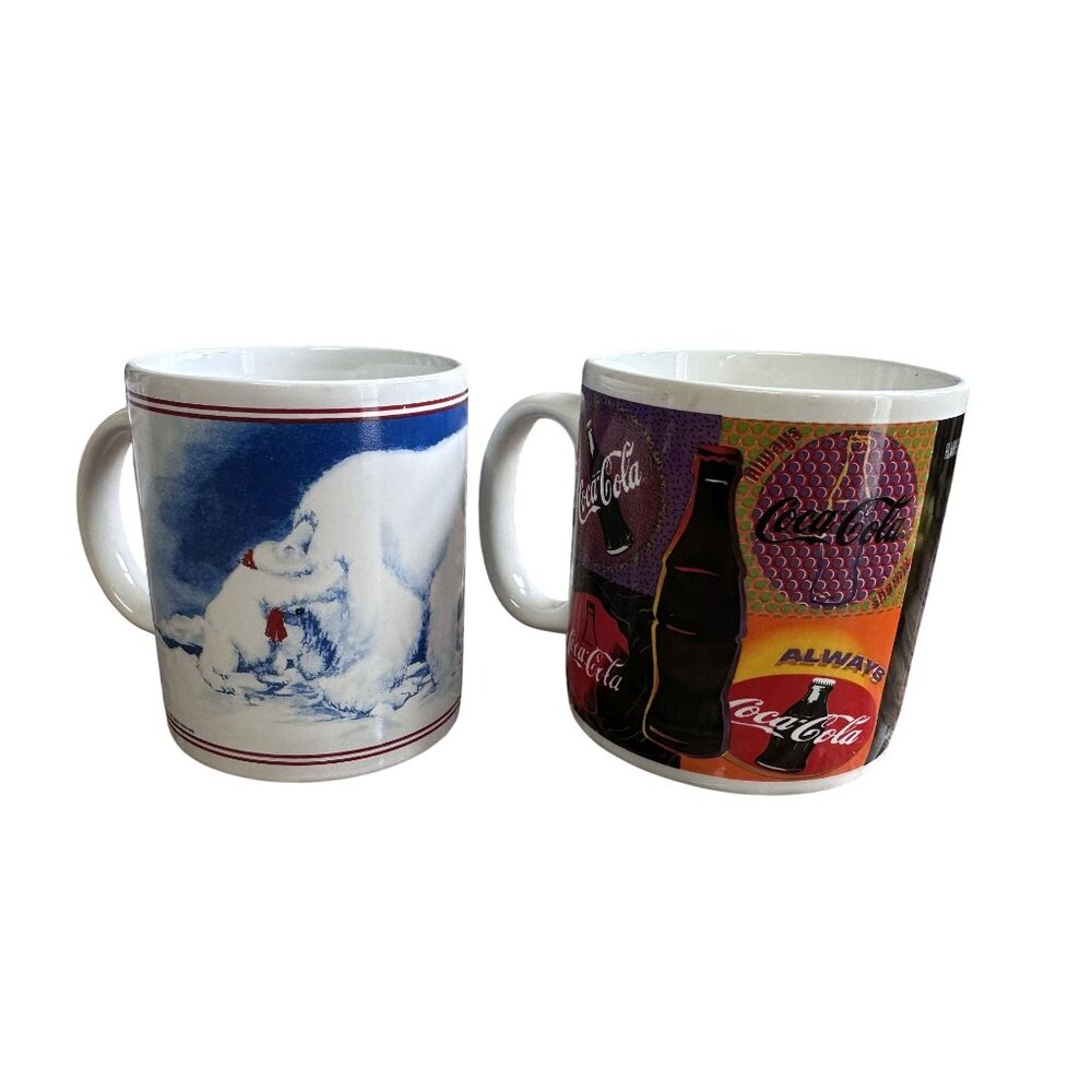 Two Ceramic Coffee Cups Mugs Always Coca-Cola & Coca-Cola Polar Bears